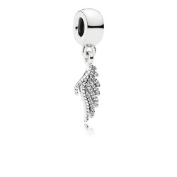 Charm pandora con pendente piuma reale - 791750CZ