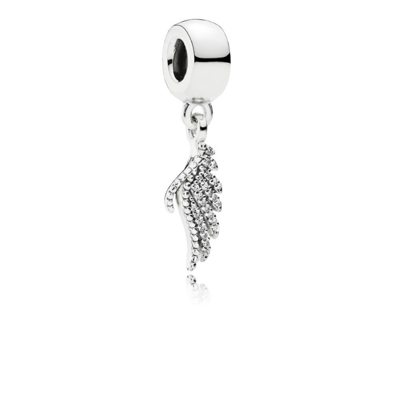 Charm pandora con pendente piuma reale - 791750CZ